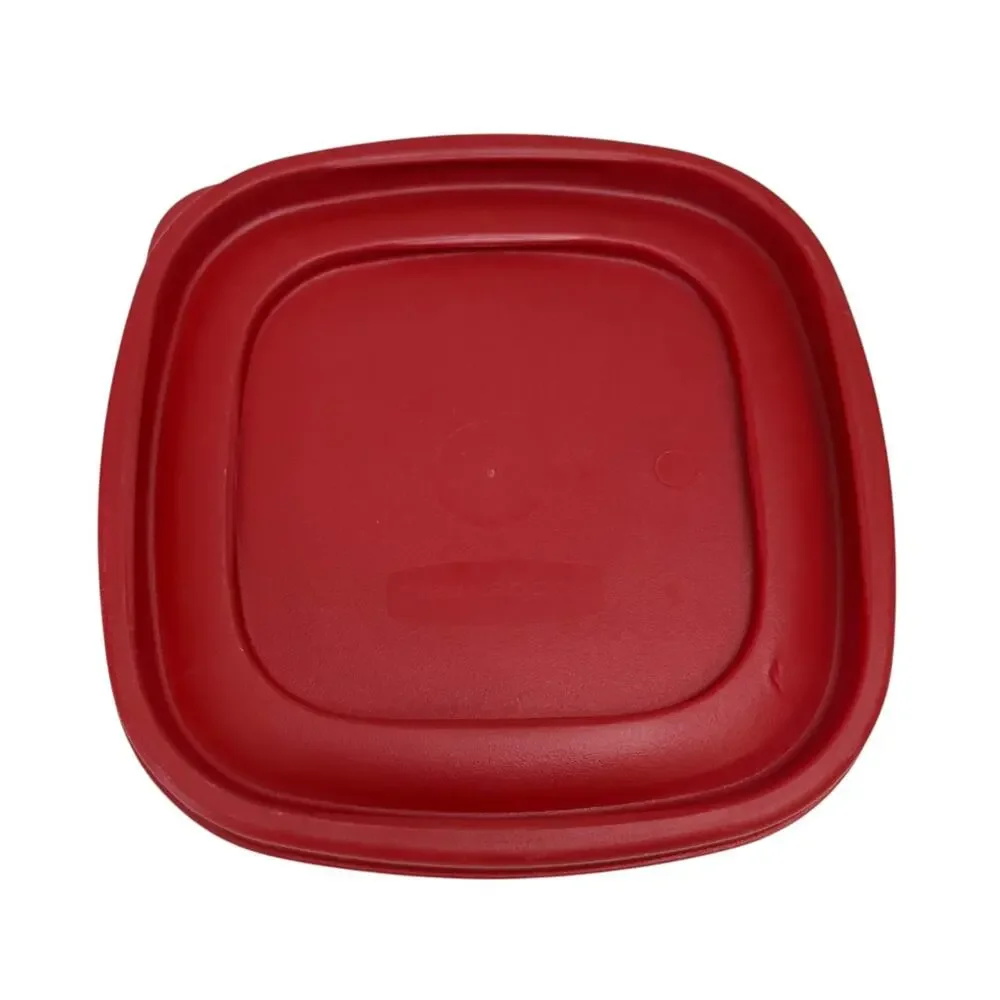 Lot Of 6 Rubbermaid Tops #7J64 ~Lids Only~ Red Stackable 6.5” x 6.5” - Square